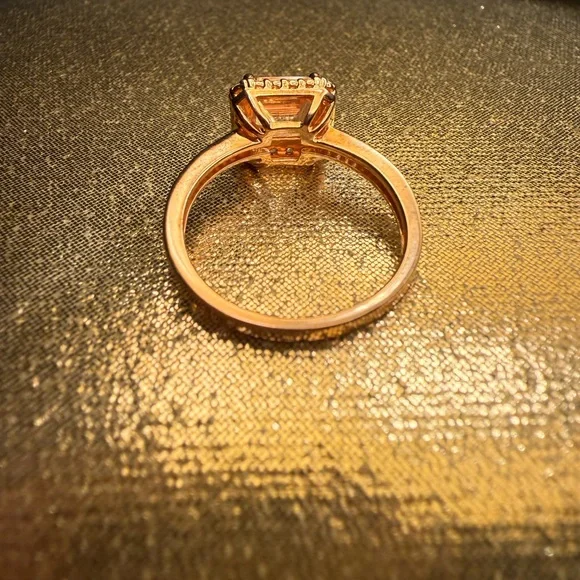 Women’s Lab Created Champagne Sapphire Ring - Picture 9 of 13